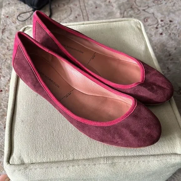 Sigerson Morrison crimson suede flats. - Picture 5 of 6
